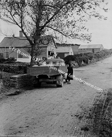 COORACLARE CREAMERY  LORRY WAITING FOR CREAM CANS